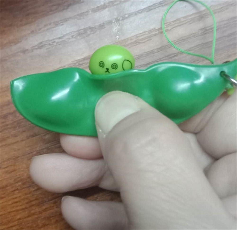 Squeeze edamame keychain edamame Keychain Green Bean Keychain Squeeze