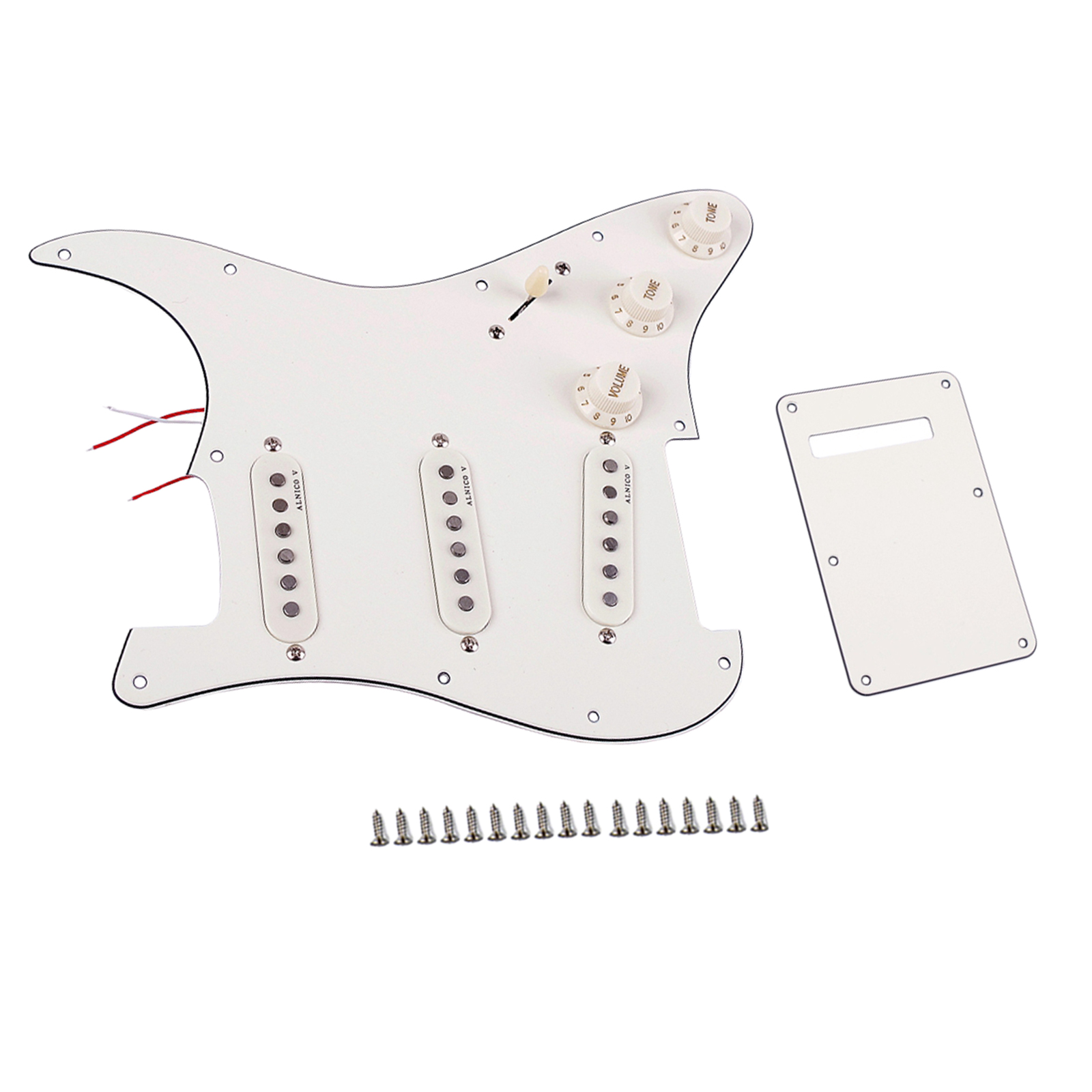 Single Coil Electric Guitar Pickguard Pickups Alnico V Loaded Prewired 11 Hole Set SSS White