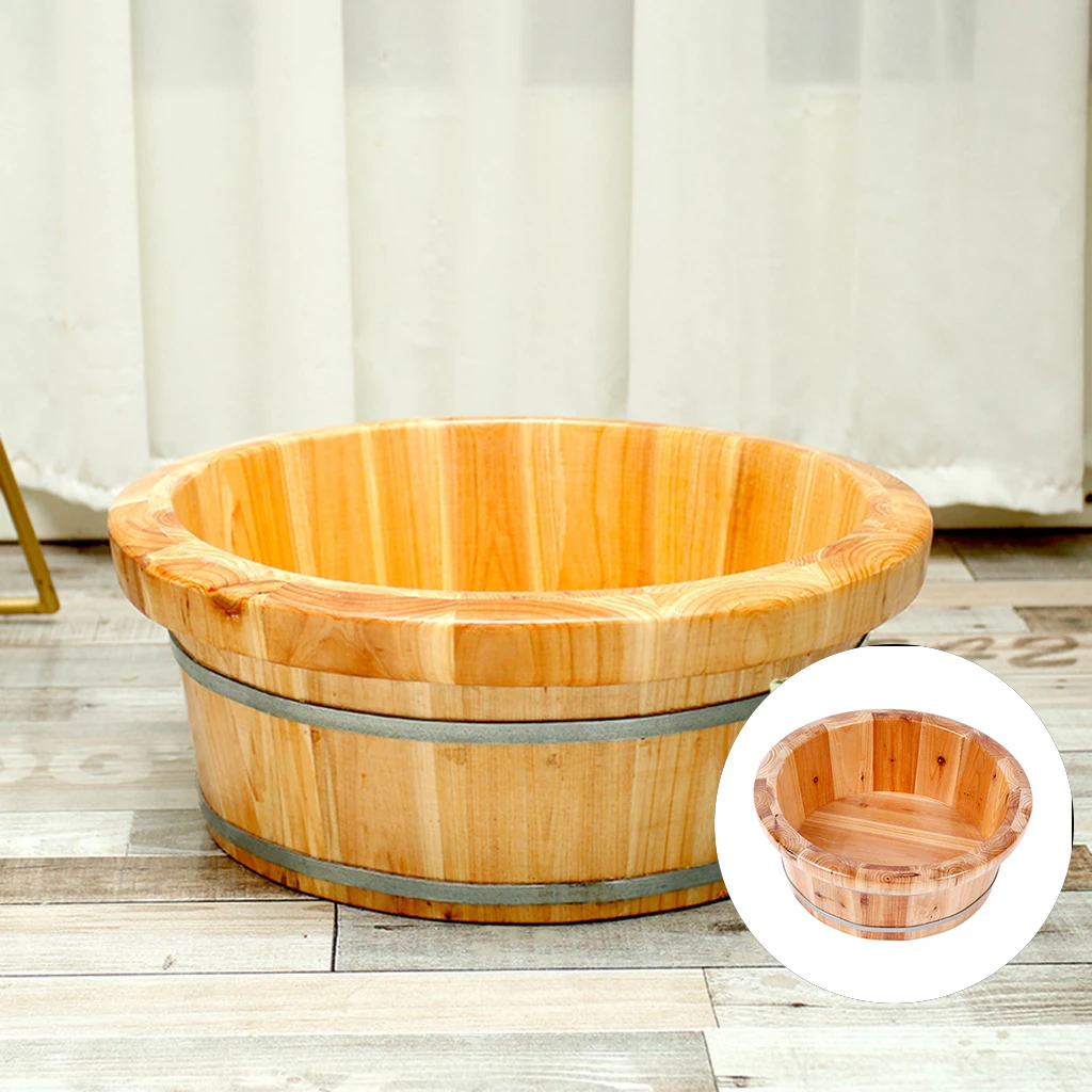 Cedar Wood Feet Barrel Bath Tub Deep Pedicure Foot Basin Beauty Sauna Shower Bucket Bathroom
