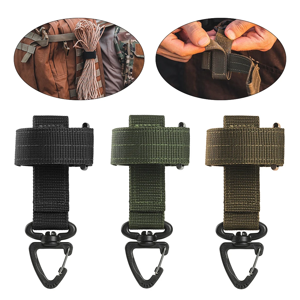 Molle Glove Holder Strap Belt Rope Hanger Hanging Keys Grabber Swivel Clip