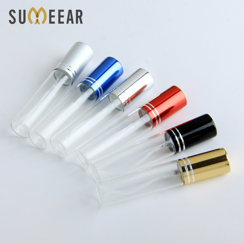 Best of 100PCS / Lot 10ml Clear Glass Atomizer Bottle Refillable Colorfull Aluminum Cap Spray Perfume Bottle Travel Container Reviews & Tips