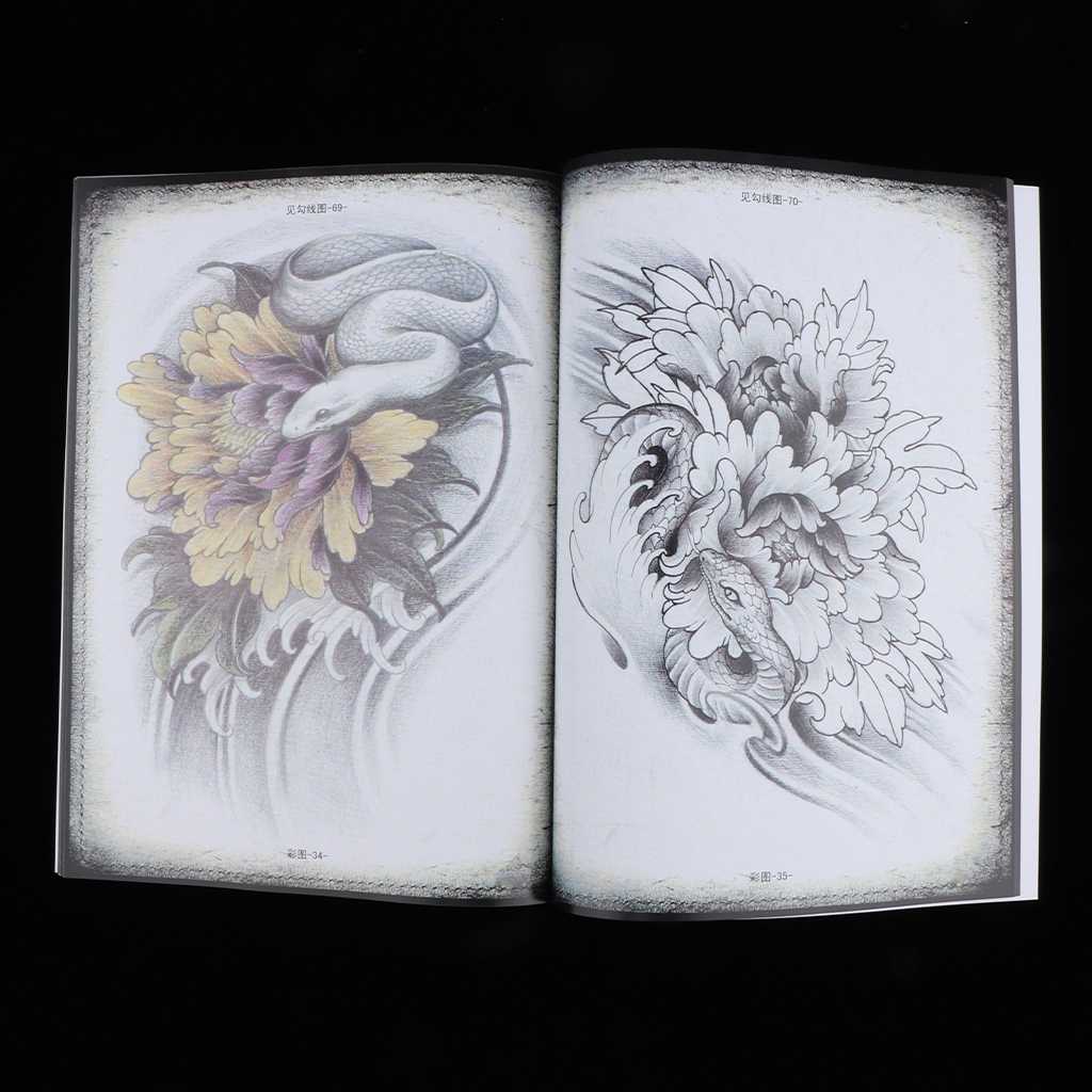  Chinese Style Tattoos Book Body Art Traditional Design 70 Pages A4