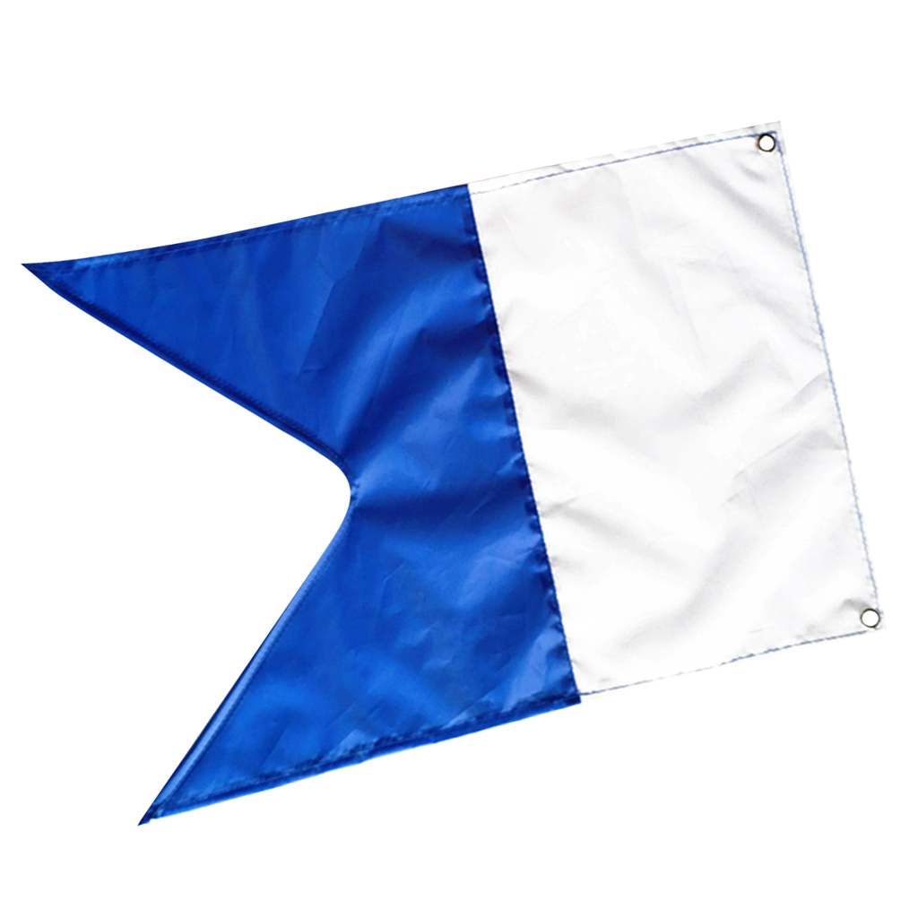 50 x 35 cm  (20 x 14 inch) Scuba Diving Dive Boat Alpha Flag National Banner International Sign - Blue and White