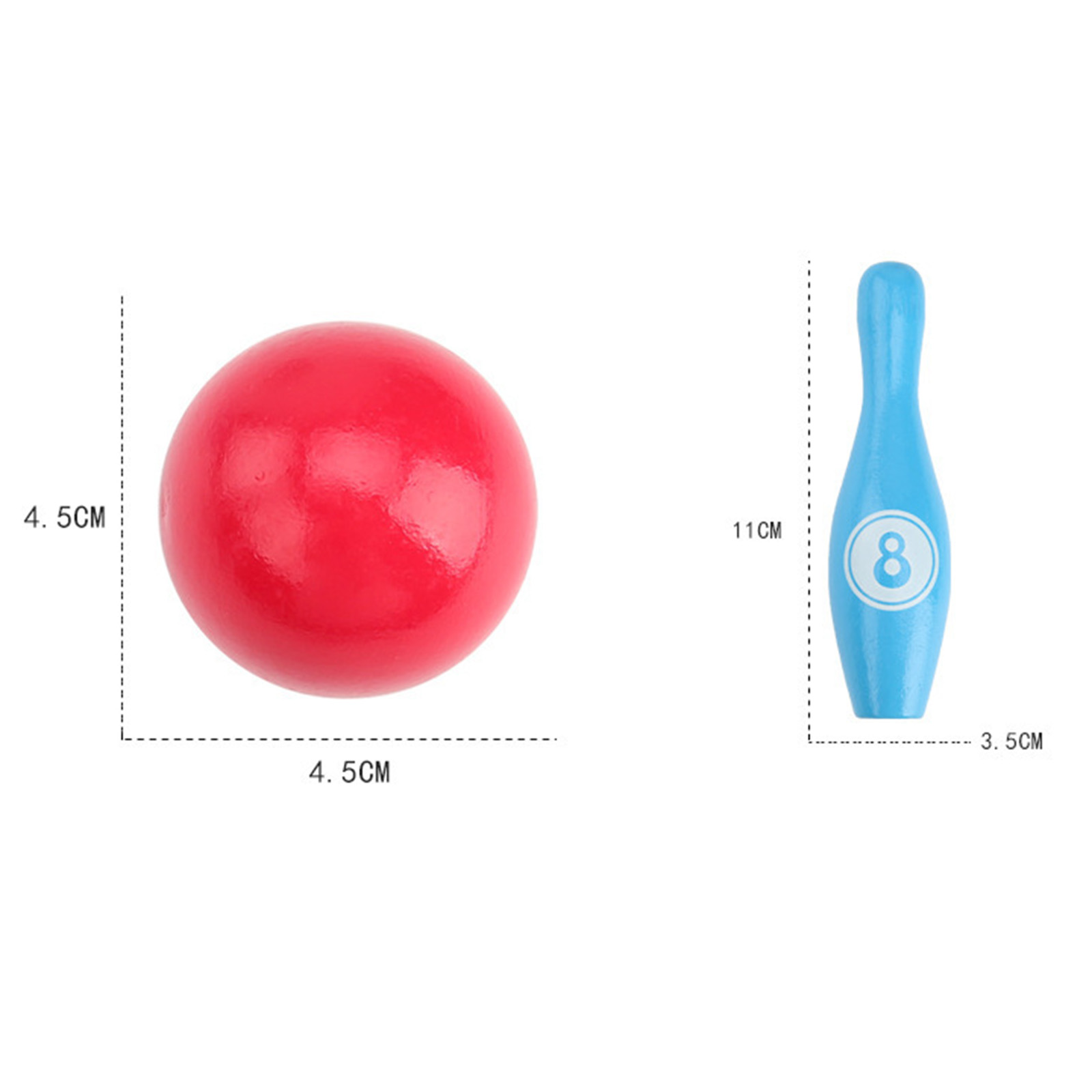 Wooden Bowling Set 10 Pins 2 Balls Education Develop Sports Motor Skill Game Toys for Boys Girls 3 4 5 Years Olds
