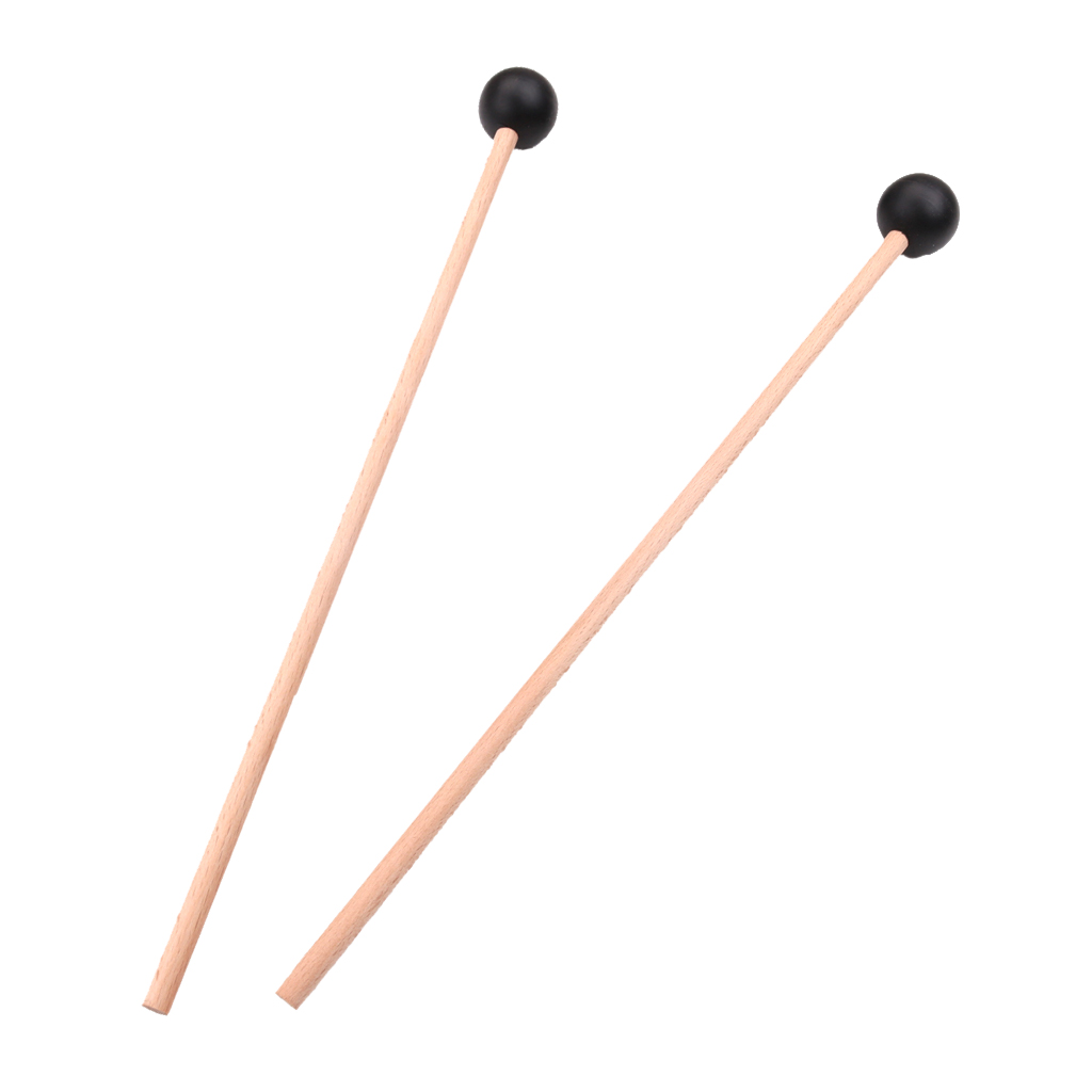 Pack of 2 Maple Marimba Mallets Rubber Hammer 365mm for Adults Beginners Kids