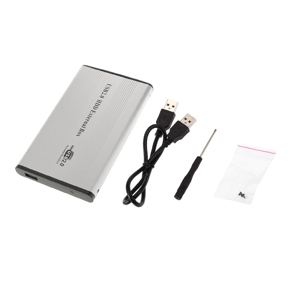 2x USB2.0 HDD Hard Drive External Enclosure 2.5