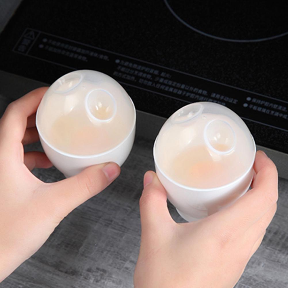 Description Picture 6 of item2Pcs 	Egg Cooker Reusable Egg-shaped Microwave Heat Resistant Egg Cooking Cup Easy Clean Eggs Boiler Kitchen accessories