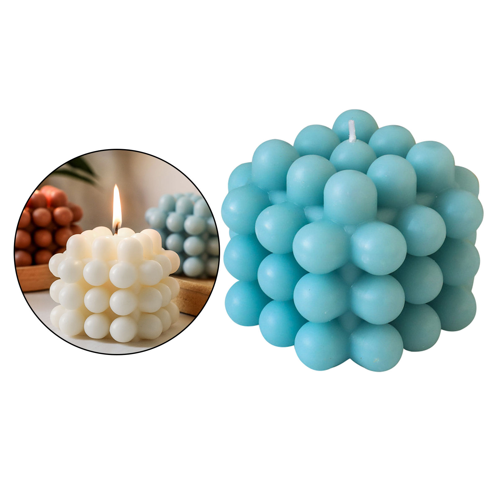 8x8cm Bubble Cube Candle Cute Soy Wax Aromatherapy Candles Scented Relaxing Birthday Gift 1PC
