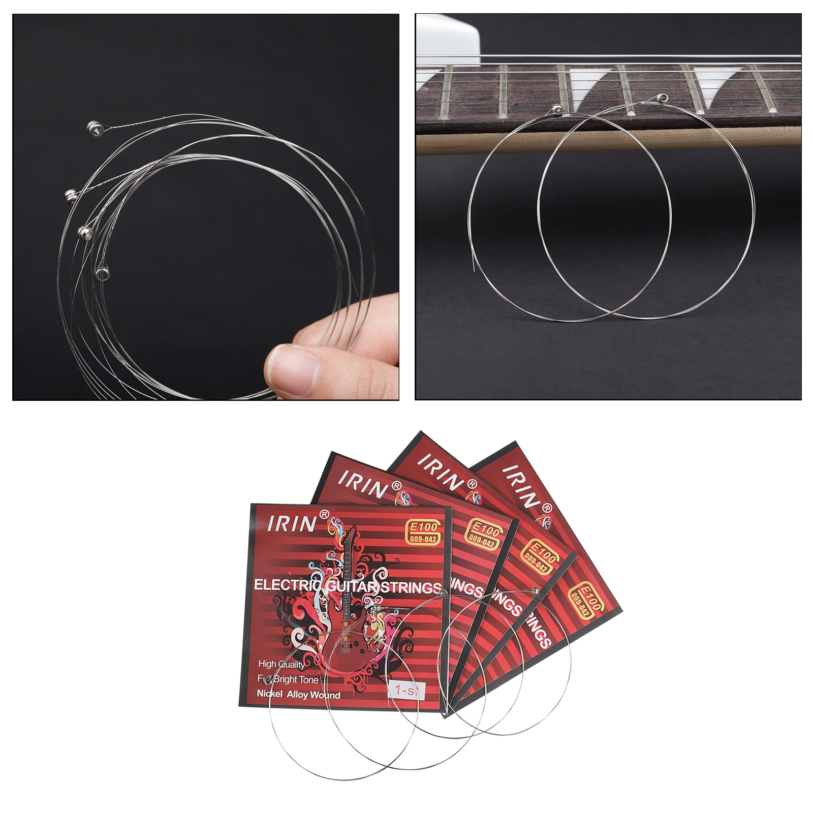 100 Pieces Electric Guitar Professional Nickel Alloy Wound Nickel-plated String E-1 DIY Luthier Repair Replacement Parts