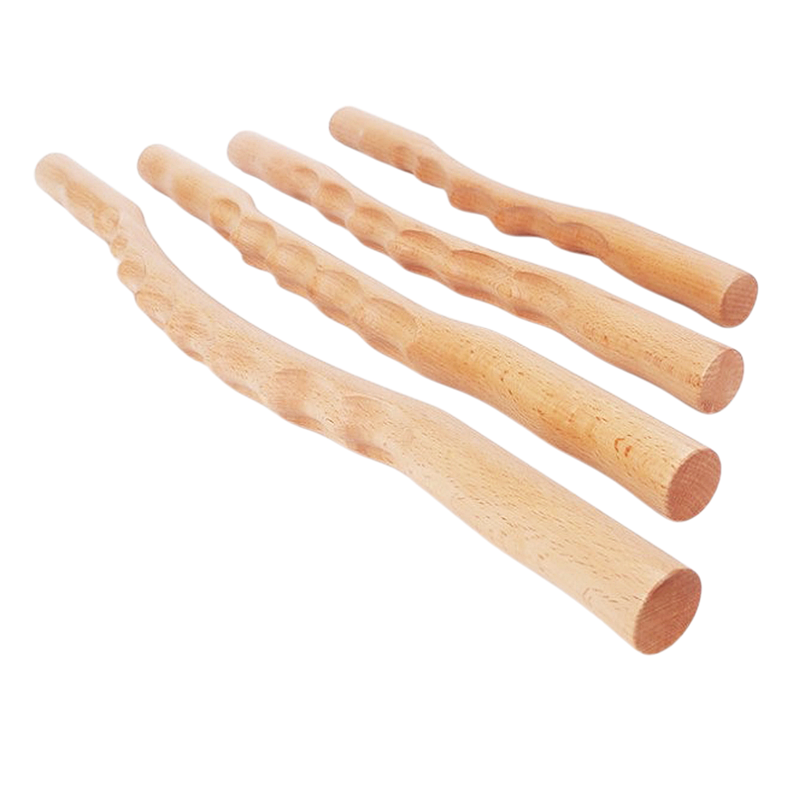 4Packs Wood Gua Sha Scraping Massage Tool Stick for Back Neck Waist Leg Shoulder, more effective, less painful
