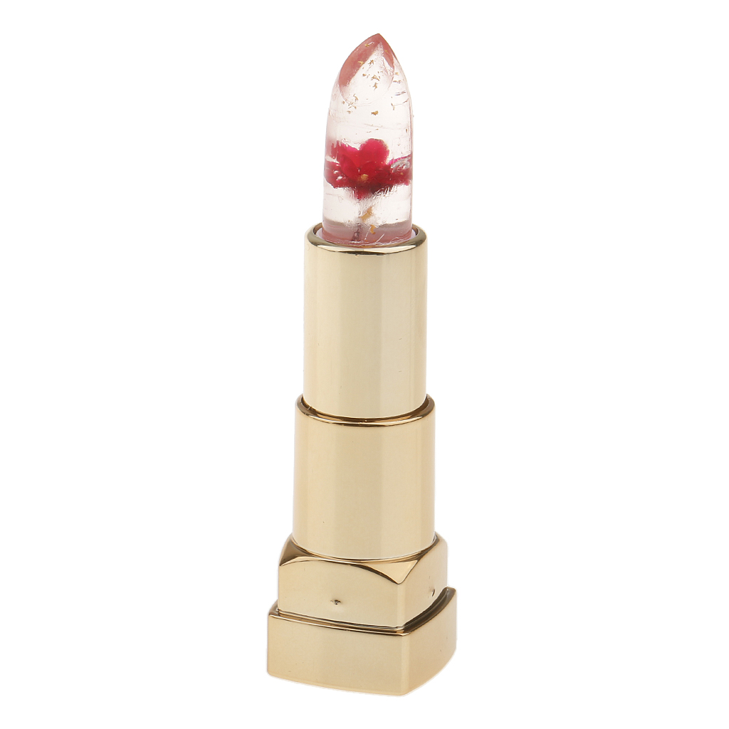 Waterproof Magic Clear Jelly TEMPERATURE CHANGING COLOR Lipstick Flower Inside