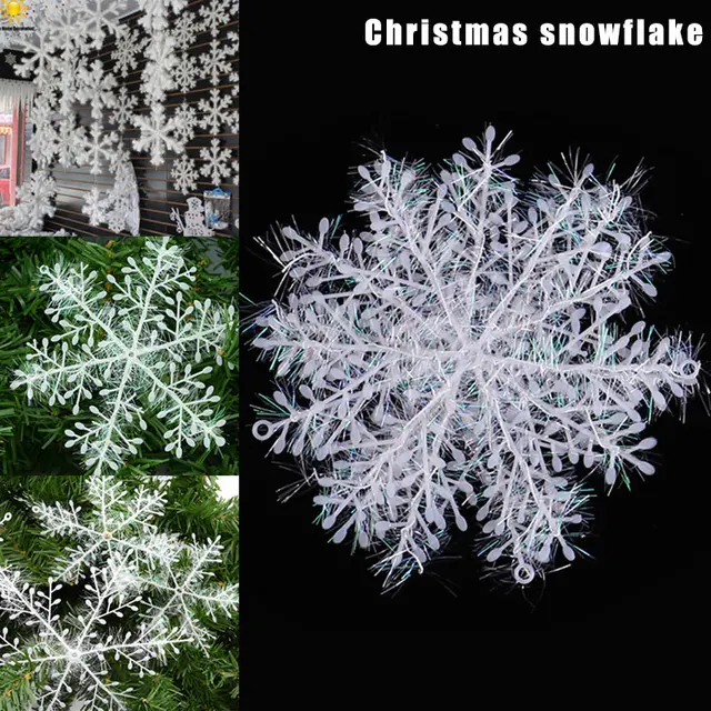 100pcs/pack) 15mm White Pearl Resin Snowflake Simulated Plastic Snowflakes  Decorative Christmas Tree Hanging New Year Party - AliExpress