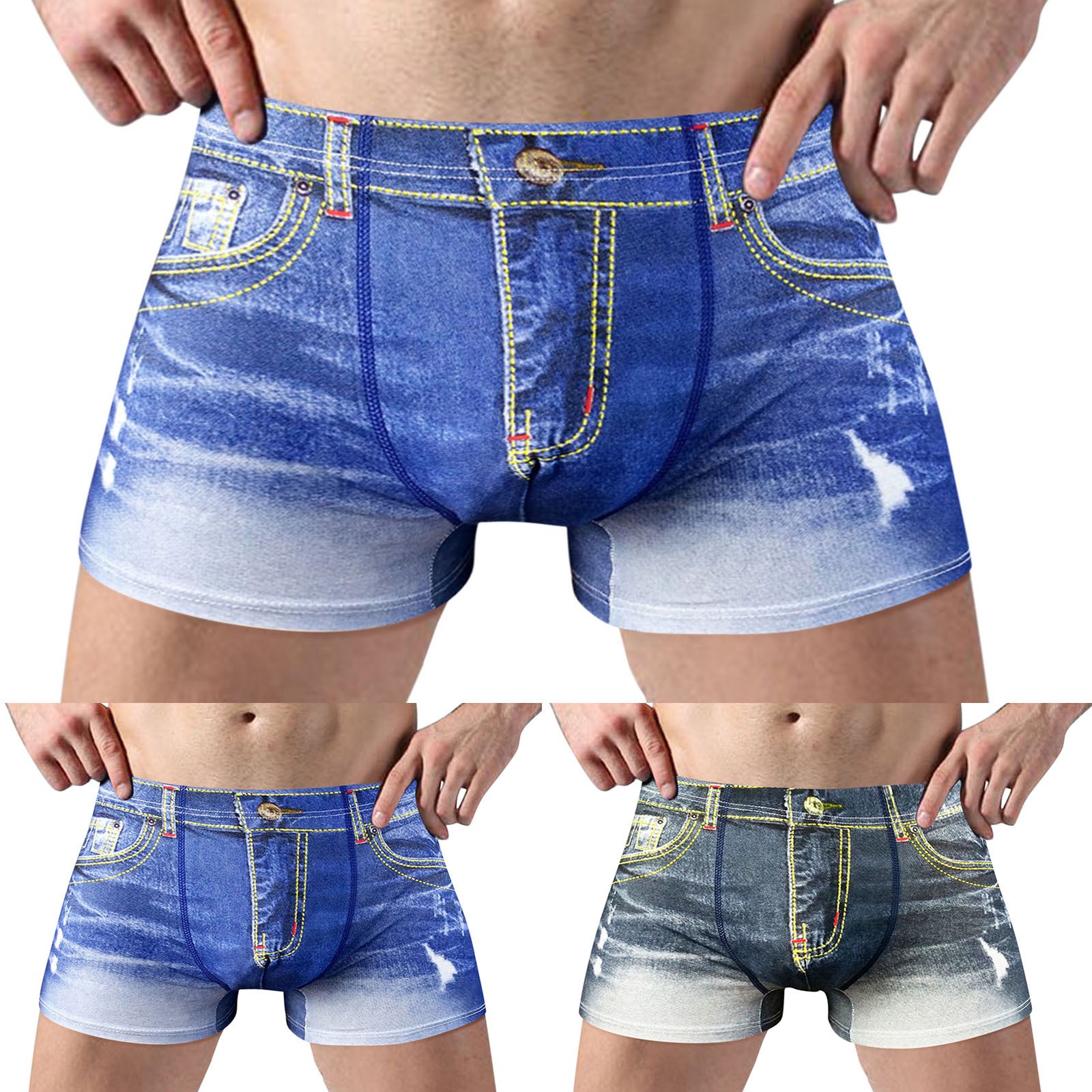 Title 2, New Fashion Brand Men Denim Underwear 3d Sexy B...