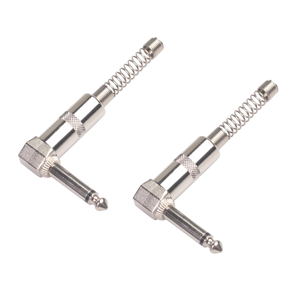 2Pcs 1/4inch TS 6.35mm Mono Plug for Speaker Microphone Guitar Bass Audio Cables, Patch Cables