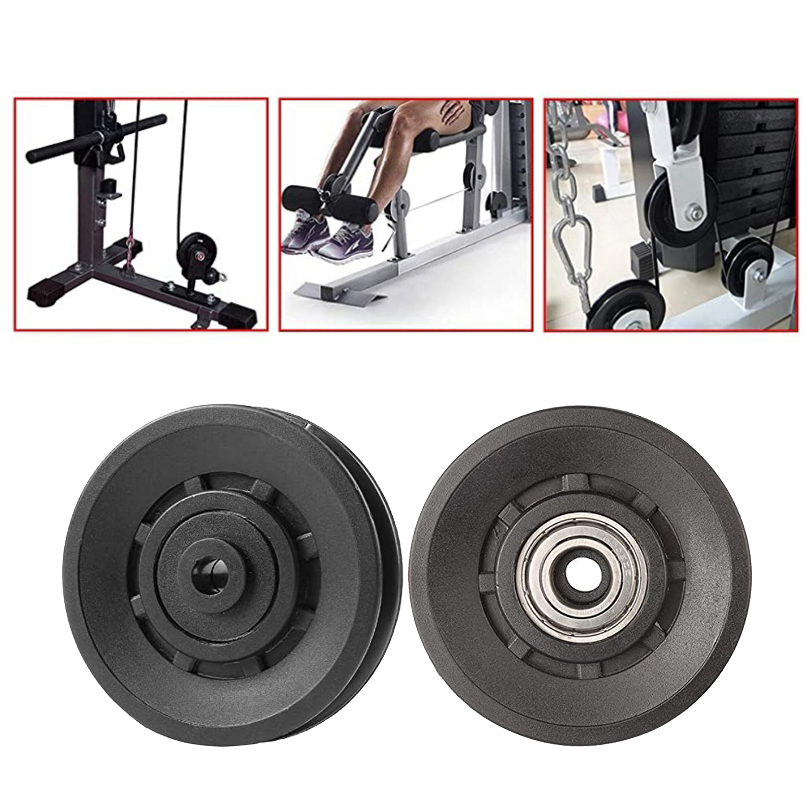 Bearing Steel Cable Pulley Wheel Bearing Idler Pulley Load-Bearing 200KG for Cable Machine Home Gym Workout Industry Equipment
