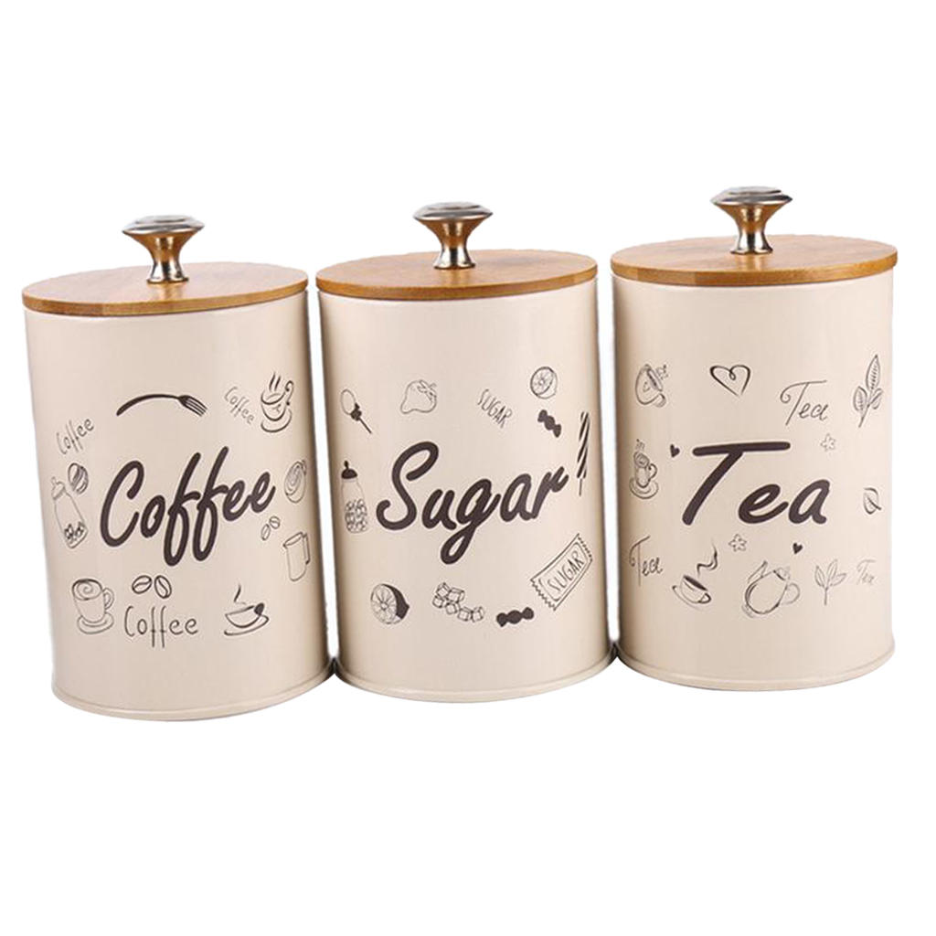 Creative Metal Kitchen Storage Spice Jars Set Dustproof Sealed Condiment Pot