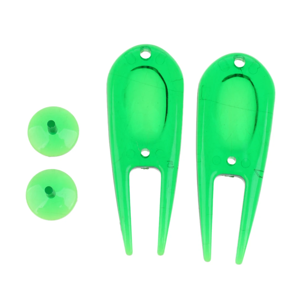 10 Pieces Plastic Golf Divot Repair Tool With Golf Ball Marker Golfer Tools