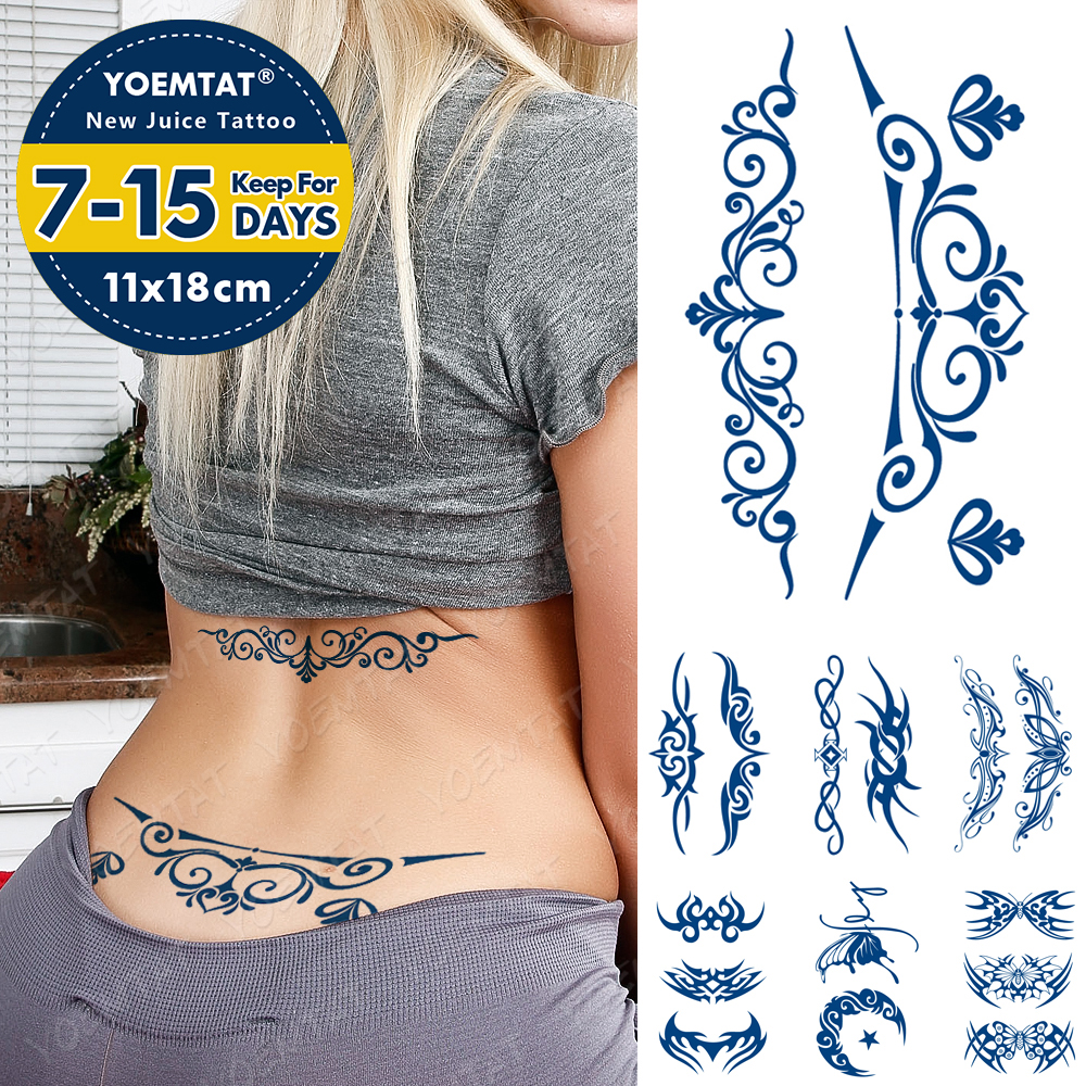 Best of Juice Ink Lasting Waterproof Temporary Tattoo Stickers Flower Chain Butterfly Flash Tatto Women Sexy Waist Body Fake Tattoos Men Reviews & Tips