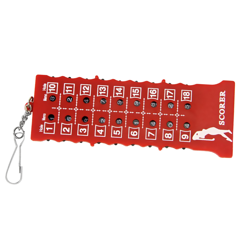 18 Holes Golf Stroke Counter Portable Golf Score Scoring Tool Red Bag Tag