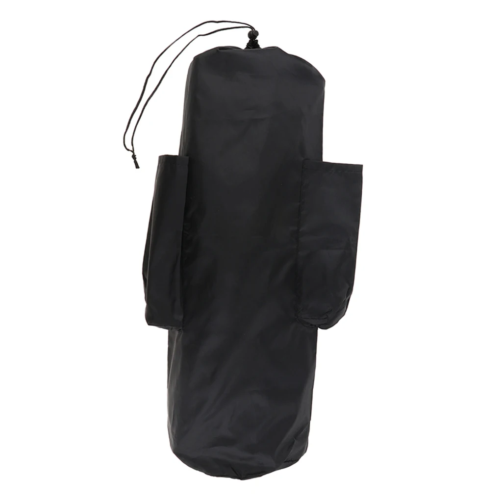 Dustproof Waterproof Drawstring Sack Bag with Side Pockets & Strap for Storing Folding Camping Mat Yoga Mat Picnic Mat