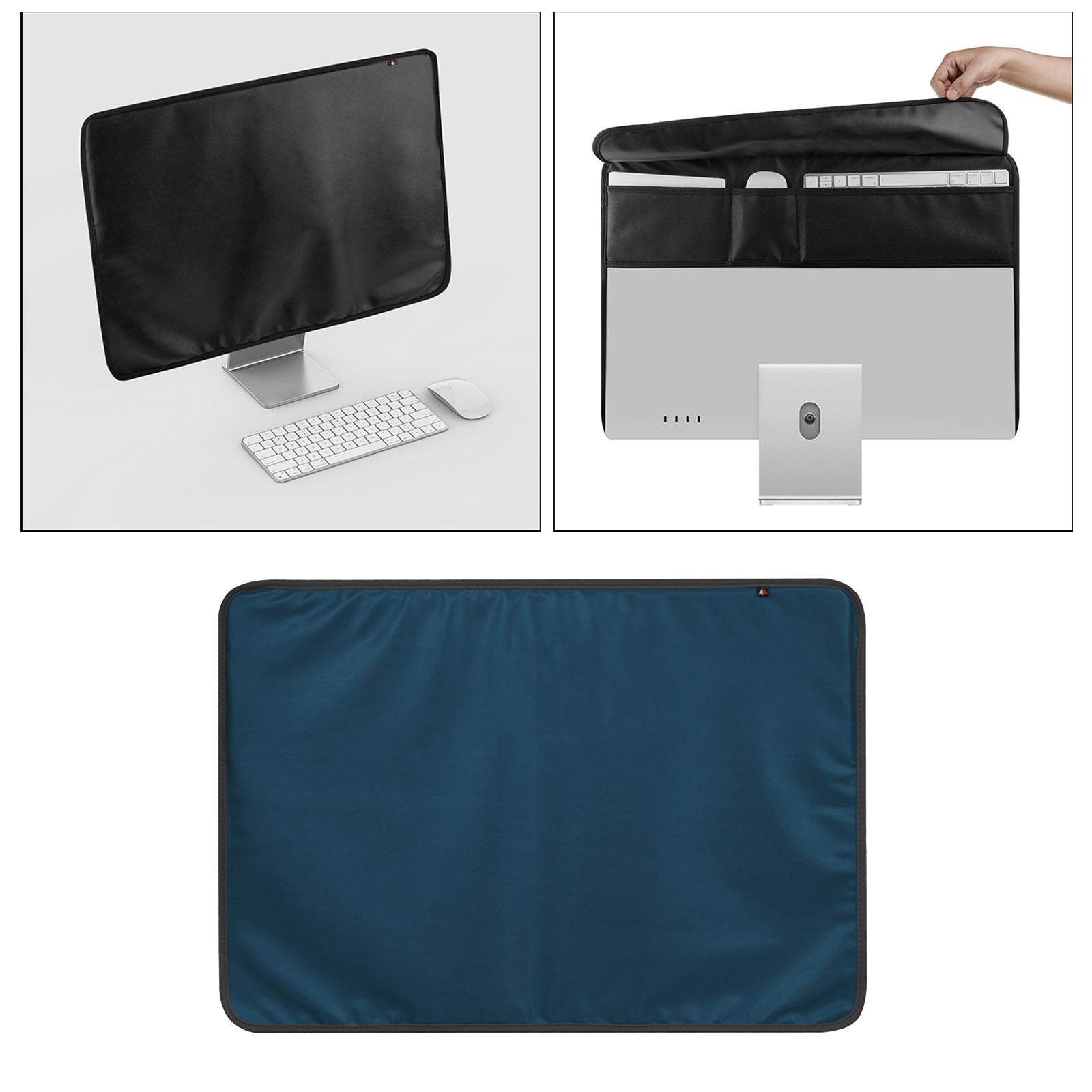 Monitor Dust Cover PU Leather Antistatic Display LED LCD HD Panel Sleeve Protector Compatible for iMac 24'' PC