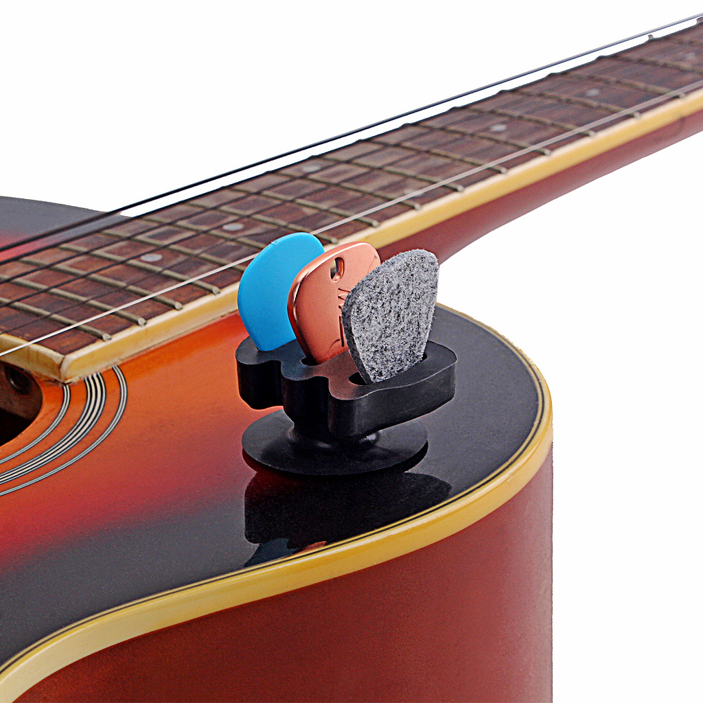 3 Pieces Acoustic Electric Guitar Bass Plectrums with Picks Clip Holder Set