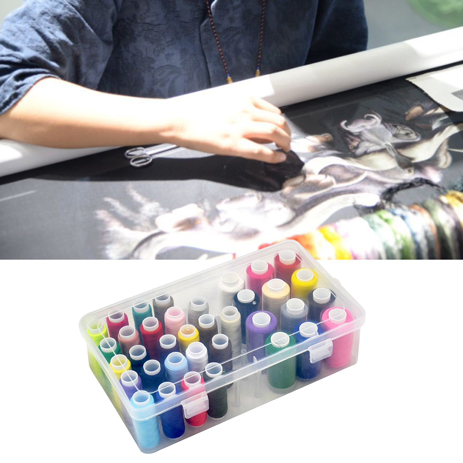 Sewing Thread 36 Colors, High Quality Threads Polyester Assorted Colors Embroidery Purpose,Great for Hand Needle Works and Arts