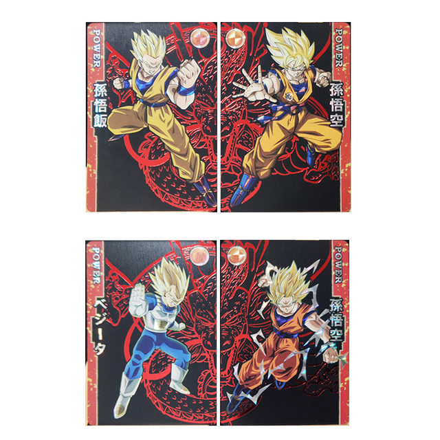 ドラゴンボール4ピース/セット金色shenronフラッシュカード2グループ