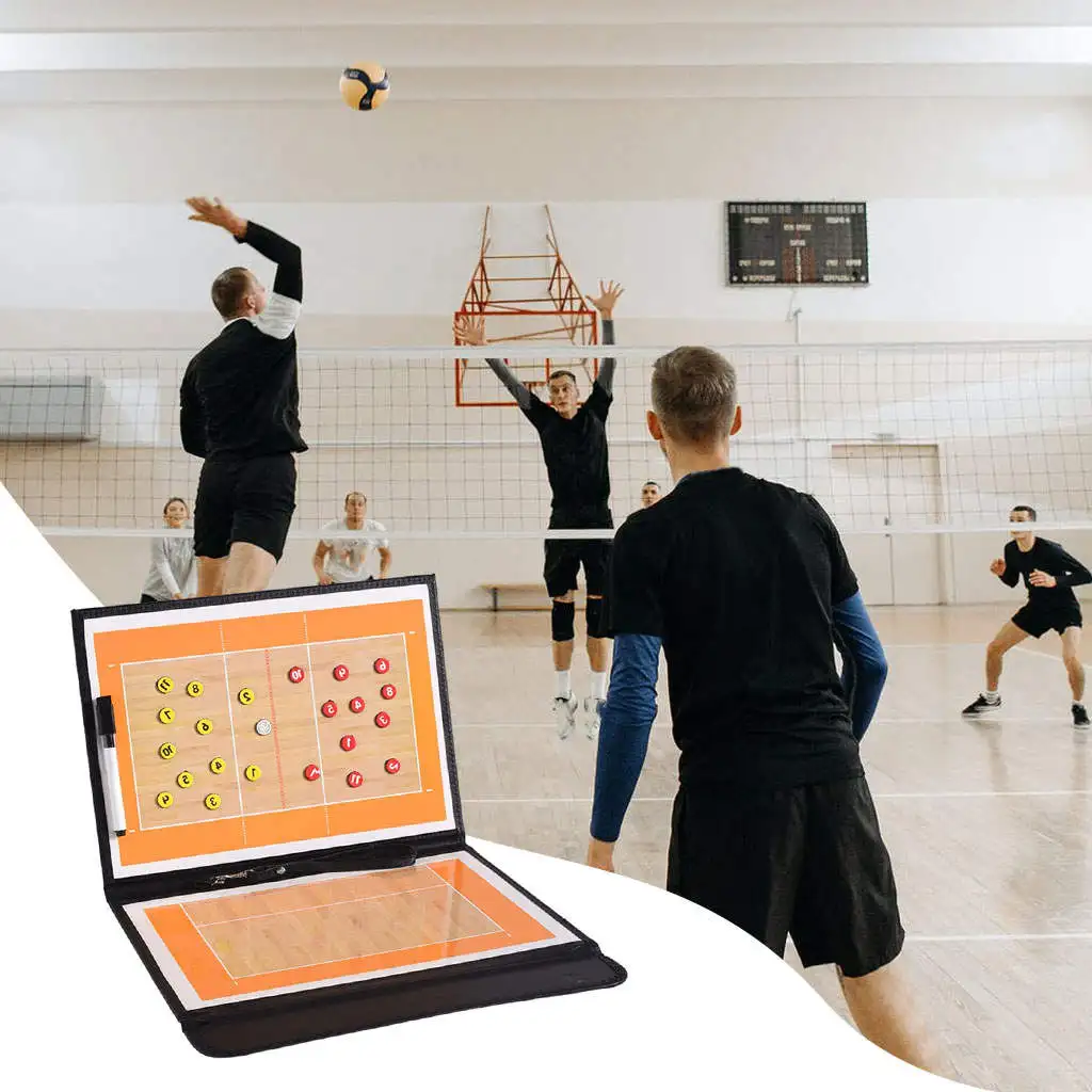 2-in-1 Volleyball Coaching Clipboard Kit Coaches Board with Dry Erase Strategy Training Aid Volleyball Coaching Board
