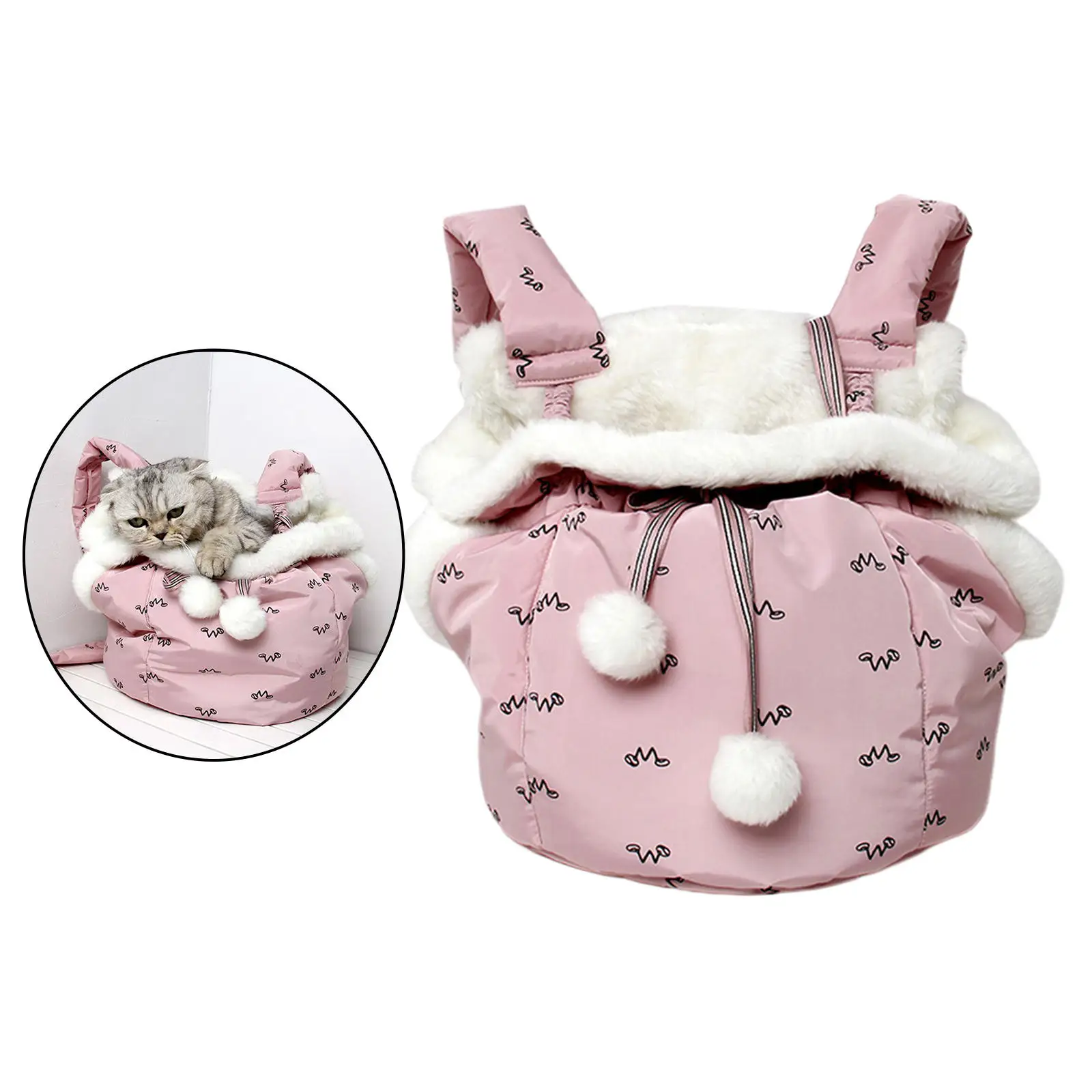 Pet Carrier Chest Backpack, Cat Warm Capsule Carry Bag, Portable Winter Warm Cat Small Dog Carrier, Outdoor Carry Bag