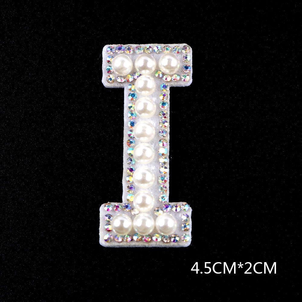 26 brief AB Strass Perle Englisch Alphabet Patch 3D Perlen Aufkleber Mixed Stickerei Patch Für Kleidung Logo Diy Applique – Detail 20