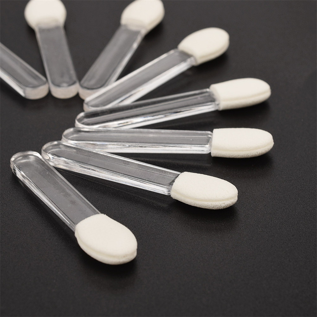 Set of 10 PCS Disposable Eyeshadow Brushes, Sponge Tipped Oval Makeup Tool, One