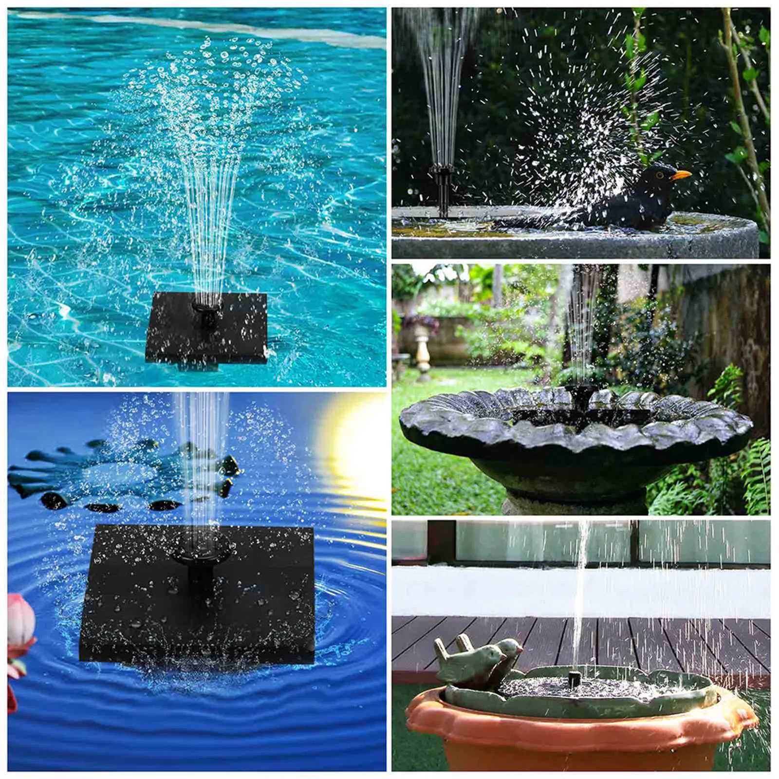 Solar Fountain Solar Water Pump Floating Fountain Outdoor Fountain for Outdoor Small Pond