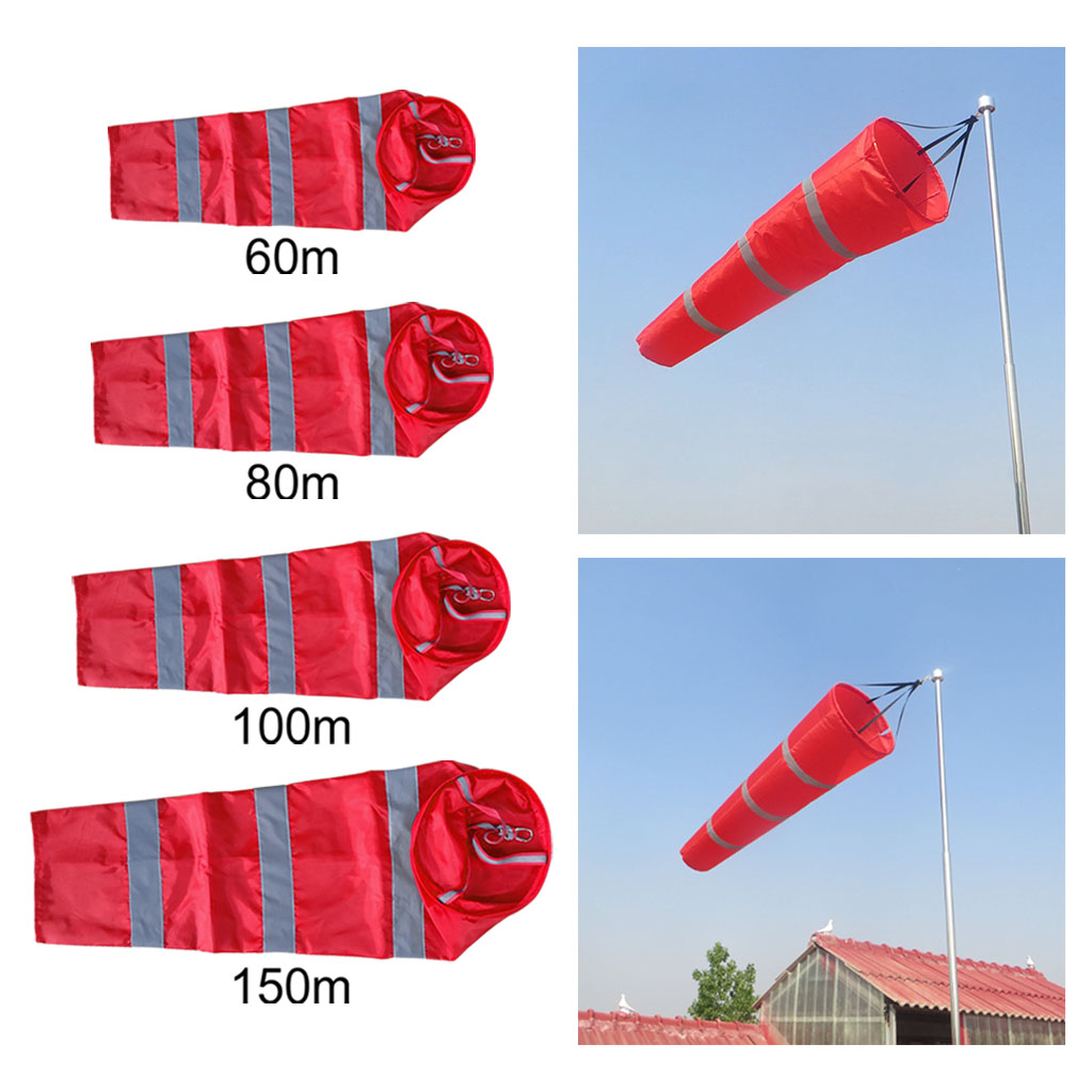 60/80/100/150CM Reflective Belt Windsock Outdoor Ripstop Wind Sock Bag