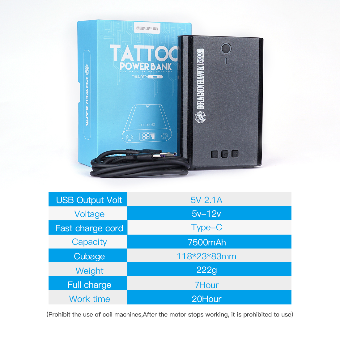 Best of Dragonhawk LCD Tattoo Power Bank Rechargeable Tattoo Machine Battery Power Box Wireless Power Supply Permanent Makeup Reviews & Tips - Image 4