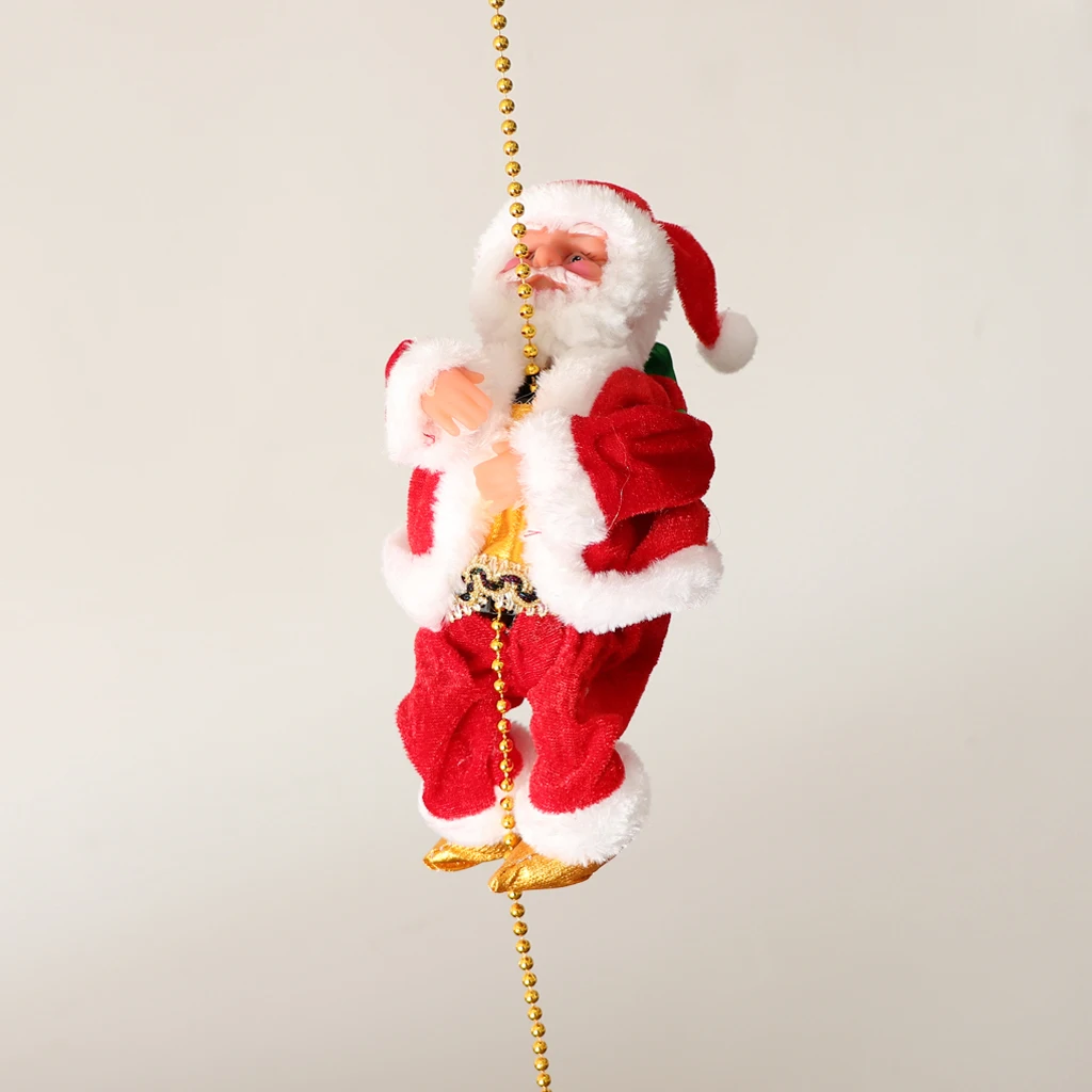 Santa Claus Climbing on Chain for Christmas Tree Indoor Outdoor Decor