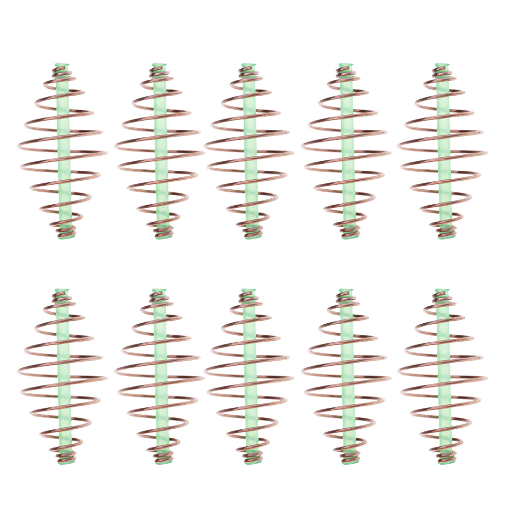 10 Pieces Metal Carp Fishing Spring Feeder Coarse Fishing Bait Cage Terminal Tackle 4.5x2.2 cm
