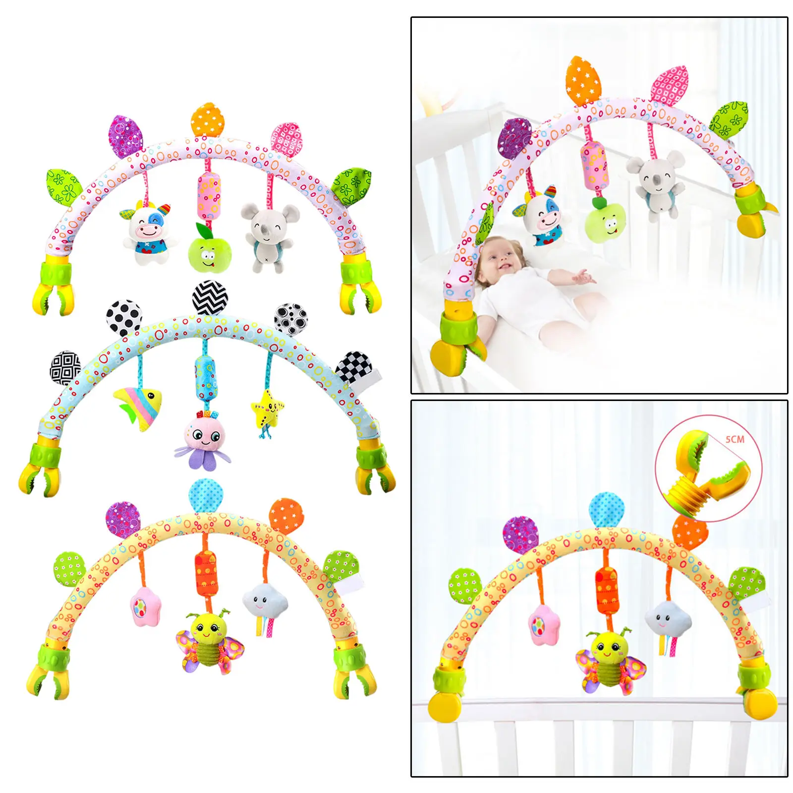 Play Arch Indoor and Outdoor Educational Hanging Soft Plush Hanging Toys for Cot Toddlers Baby