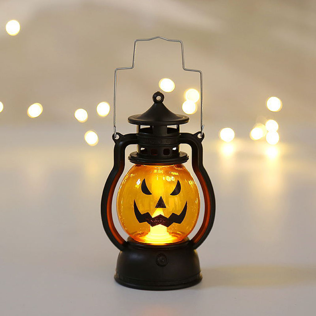 Halloween Pumpkin Skull Lamp Small Oil Lamp Halloween Party Home Outdoor Yard Decorations