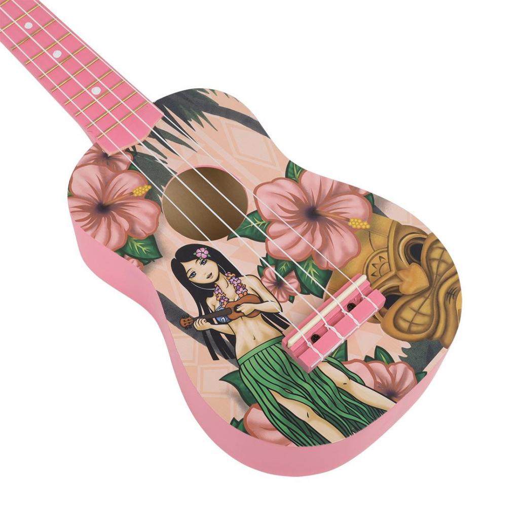Hawaiian Girl 21 Inch 4 String Ukulele Basswood Uke Mini Musical Instrument