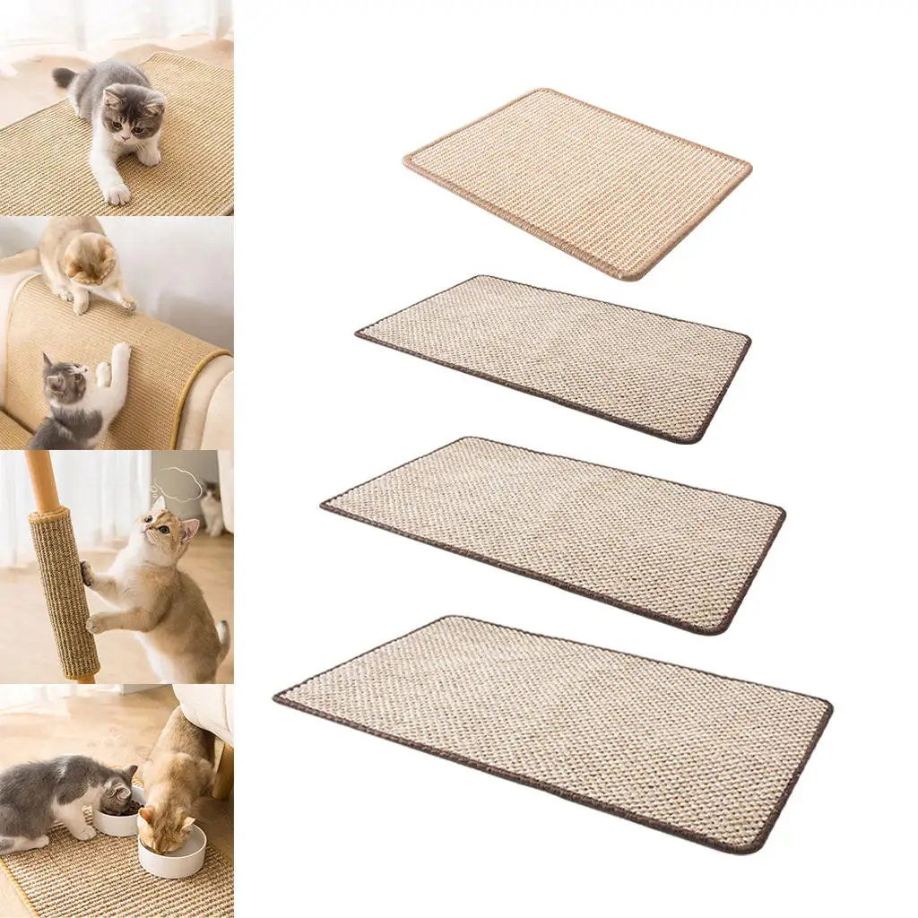 Natural Sisal Cat Scratcher Mat Scratching Pad Board Anti-Slip Rug Durable for Protecting Furniture Sleeping Grinding Claw