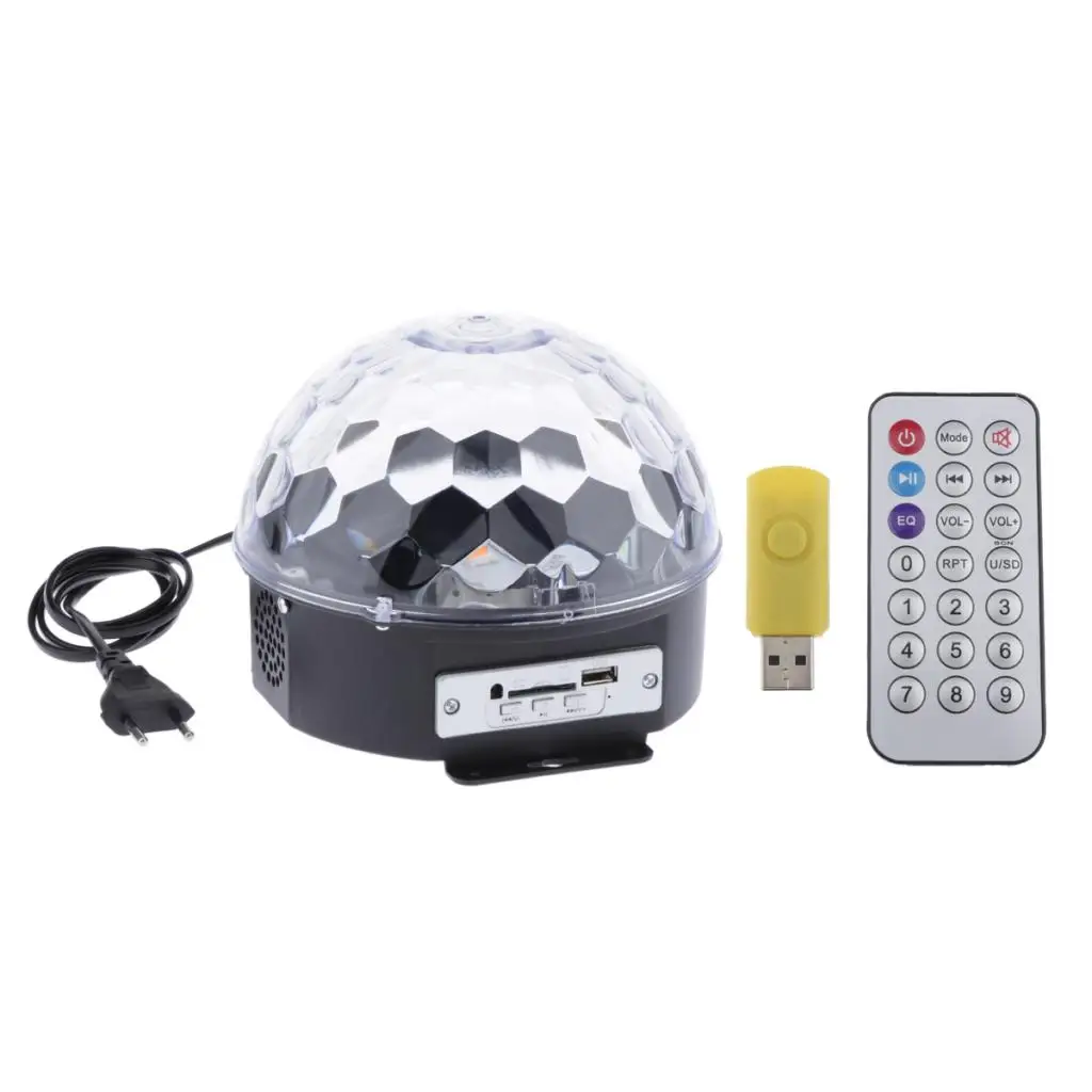 Voice Control RGB Stage Light Crystal  Ball Stage Lamp for Disco Party