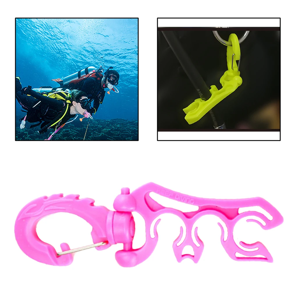 Scuba Diving Double BCD Regulator Hose Holder Diving Underwater BCD Hose Holder Buckle Hooks for Swimming Water Sport 