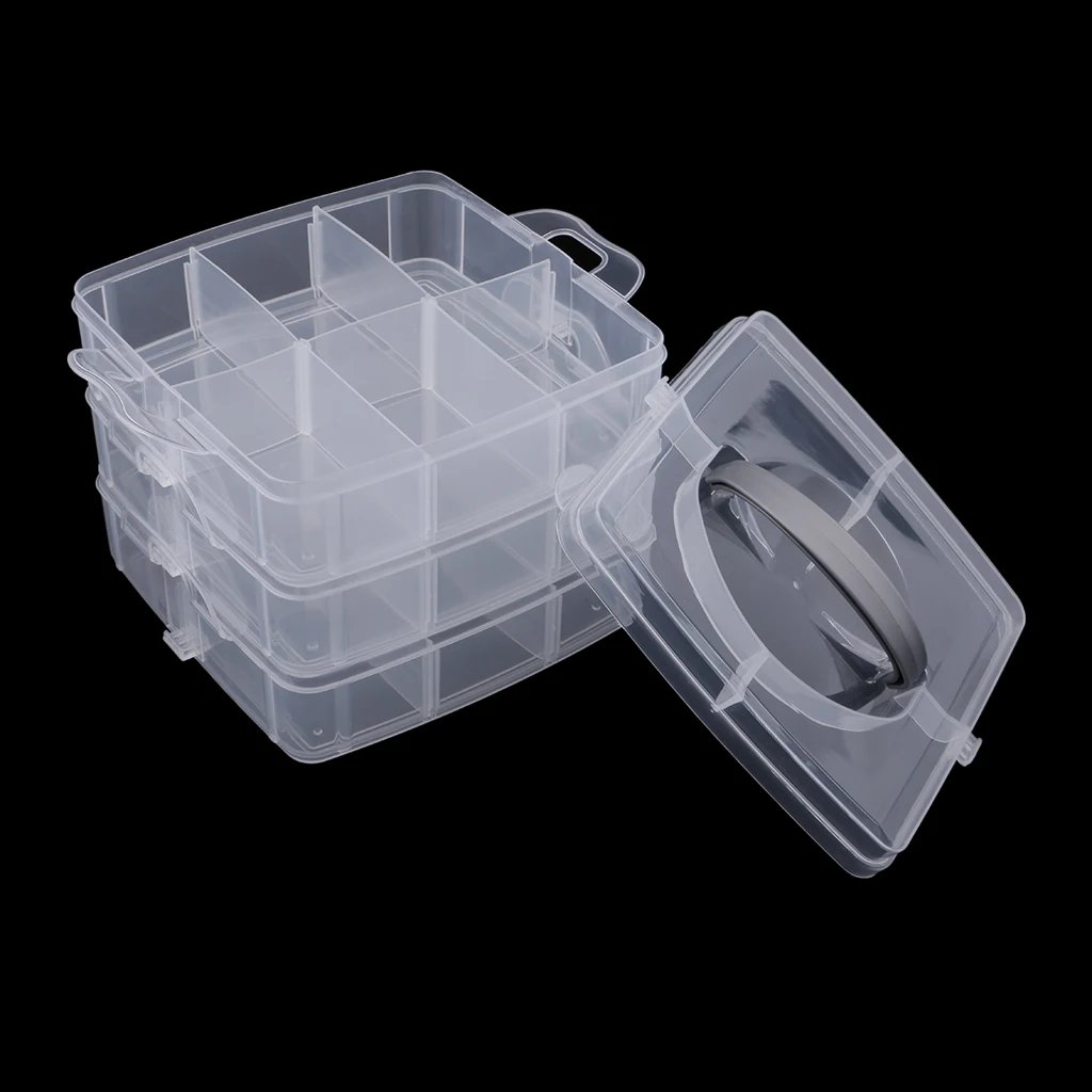 Storage box, transparent, stackable, made of plastic / plastic