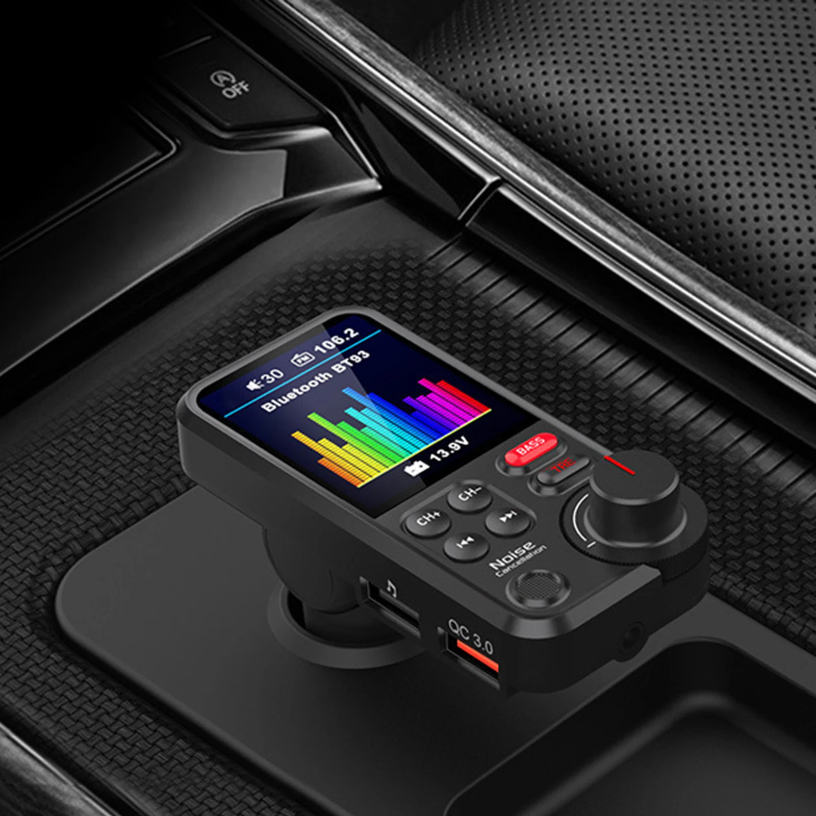 Bluetooth Car Wireless FM Transmitter Radio Adapter Treble Bass Sound Music Player USB Charger