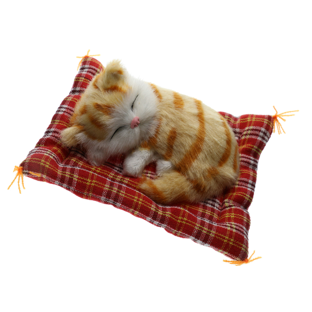 Children Simulation Animal Stuffed Doll Plush Sleeping Cats Sound Toy Kids