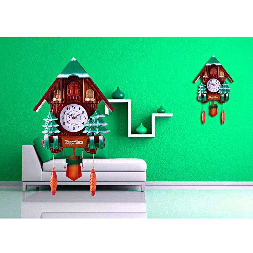 European Style Cuckoo Clock with Mute Movement, Vivid Bird Alarm Clock for Home Decoration