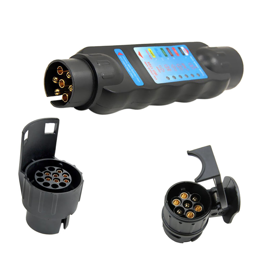 1 Set 7/13Pin Car Plug Socket Tester Trailer Towing Tow Bar Light Wiring Circuit Tester Kit For Auto RV Truck Trailer Etc 7 LED