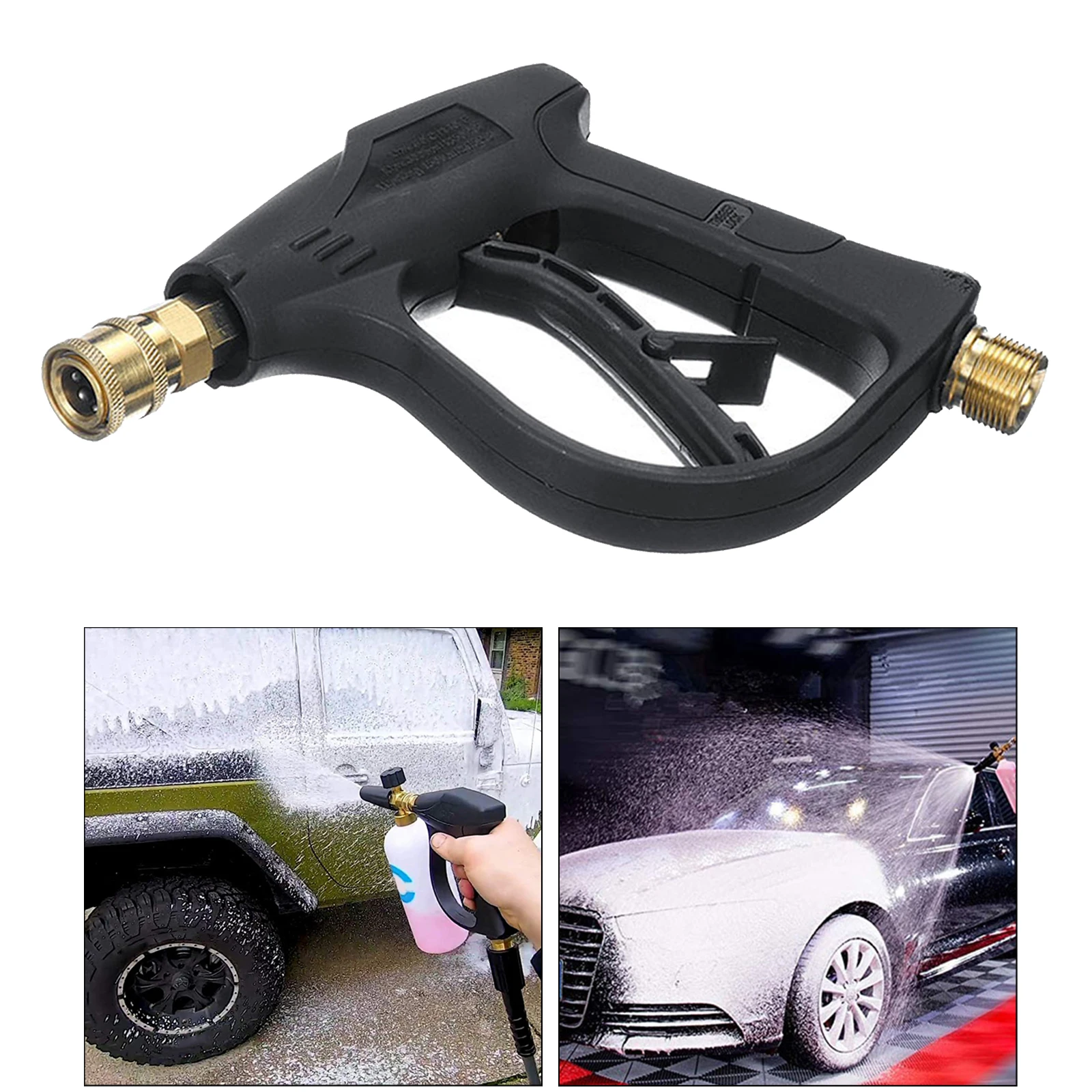 High Pressure Washer Gun 5000 PSI, Replacement for Hot and Cold Water, Pressure Washer Swivel Fitting, 5 Nozzle Tips