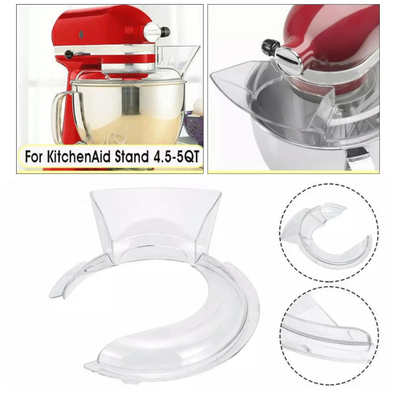 Transparent Bowl Pouring Shield Tilt Head Parts for Kitchen Aid Stand Mixer Replacement Tools Accessories